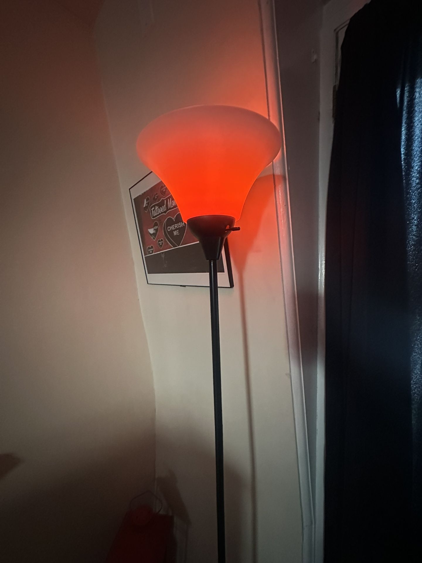 Floor Lamp With Red Bulb