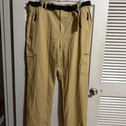 Cothin Men's Travel Pants Stretchy Lightweight Multi-Pockets Size XL 32L