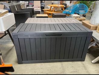 Assembled New 80 Gallon Resin Deck Box Storage Outdoor Waterproof Boxes Lockable UV Resistant Contai