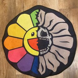 22 Inch Takashi Murakami Rug Rainbow Flower 