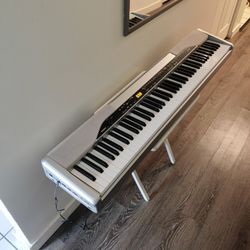 Casio 88-key Digital Piano Keyboard - Semi Weighted Hammer Action - Tri-element ZPI Sound - 202 tones, 120 rhythms, 32-note polyphony (MSRP $800)
