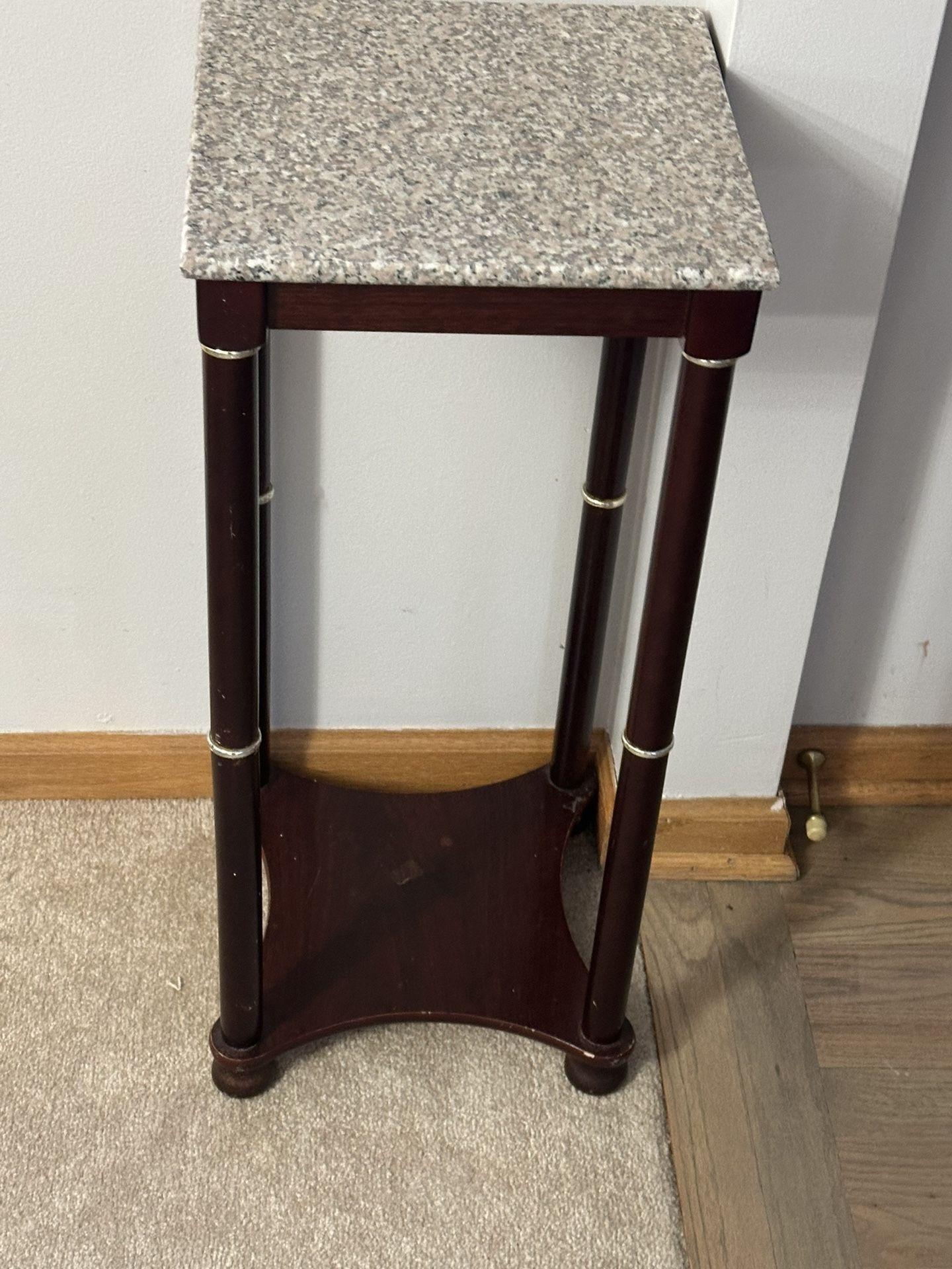 Marble Top Corner Table Shelf