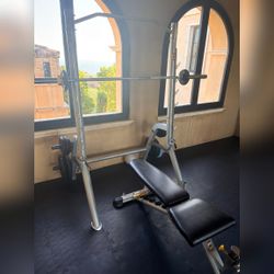 Bench Press Weight Racks + Adjustable Bench - Excellent - Newport Beach, CA
