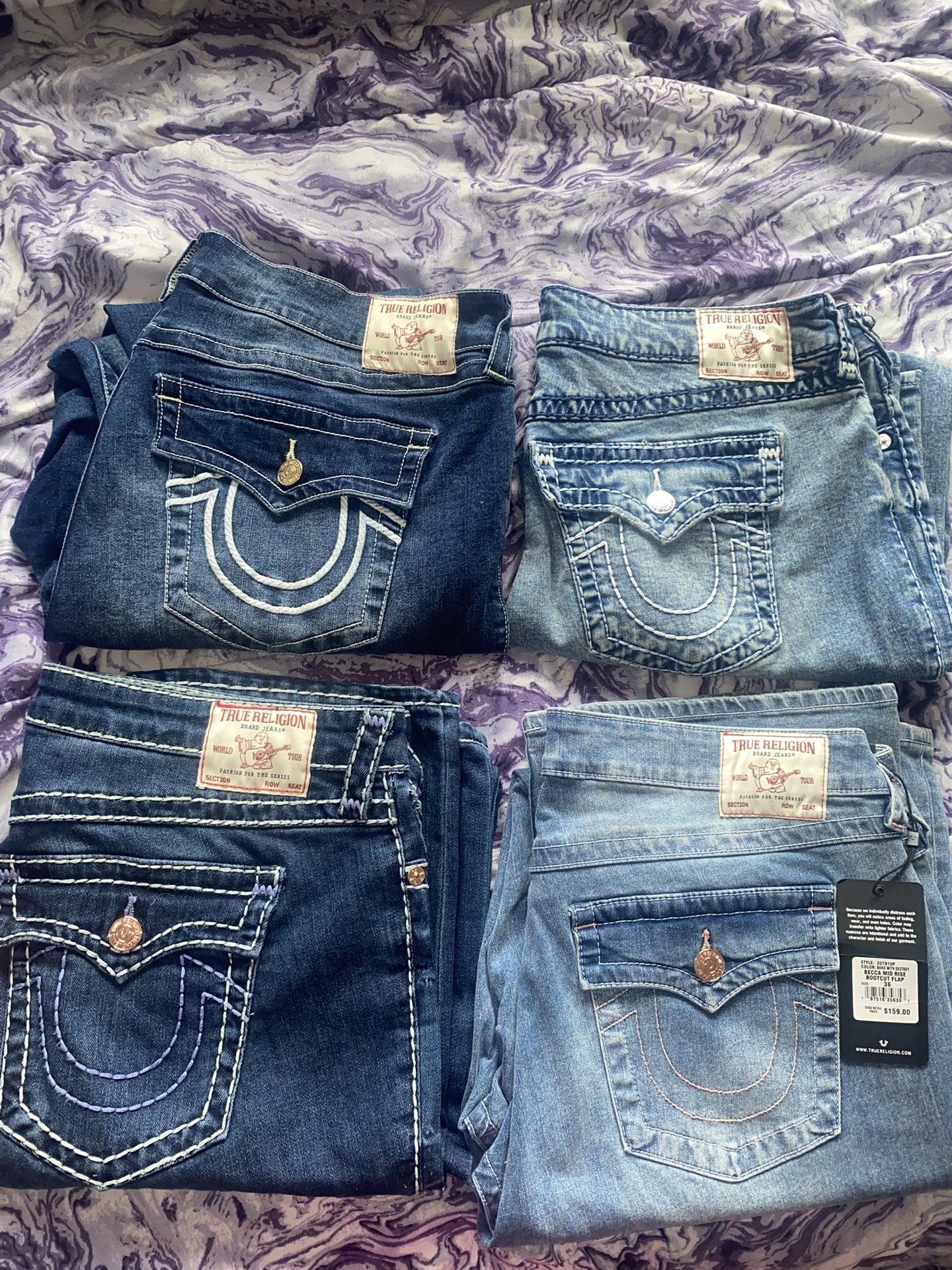 Authentic True Religion Jeans selling for less than I paid. $65 Each or $220 for all 4 jeans.