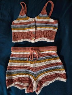 Knit short outfit