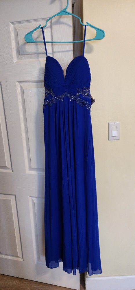 Blue color with sequin.  Beautiful and stylish, worn only once. Xscape Blue Evening Gown Dress. Size 4 