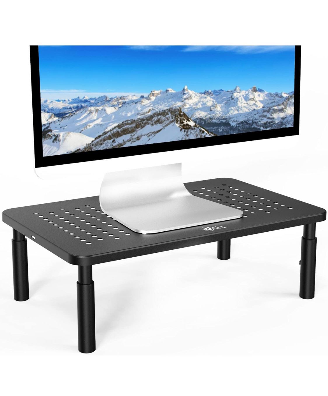 New! Computer Monitor Stand for Desk, Adjustable Laptop Riser, Desk Monitor Stand Underneath Storage for Office, Home, School Supplies, 1 Pack, Black