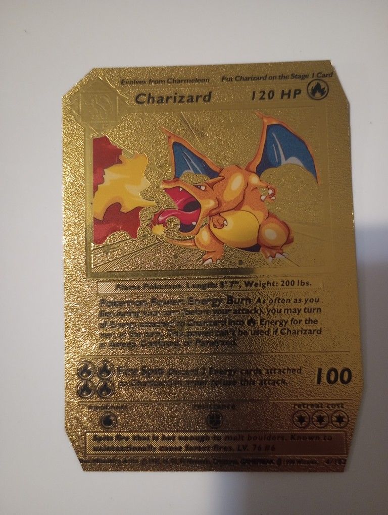 Golden Charizard Pokemon Card