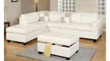 Reversible Sectional W/Storage Ottoman