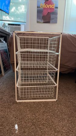 4-Tier Wire Basket Storage Rack