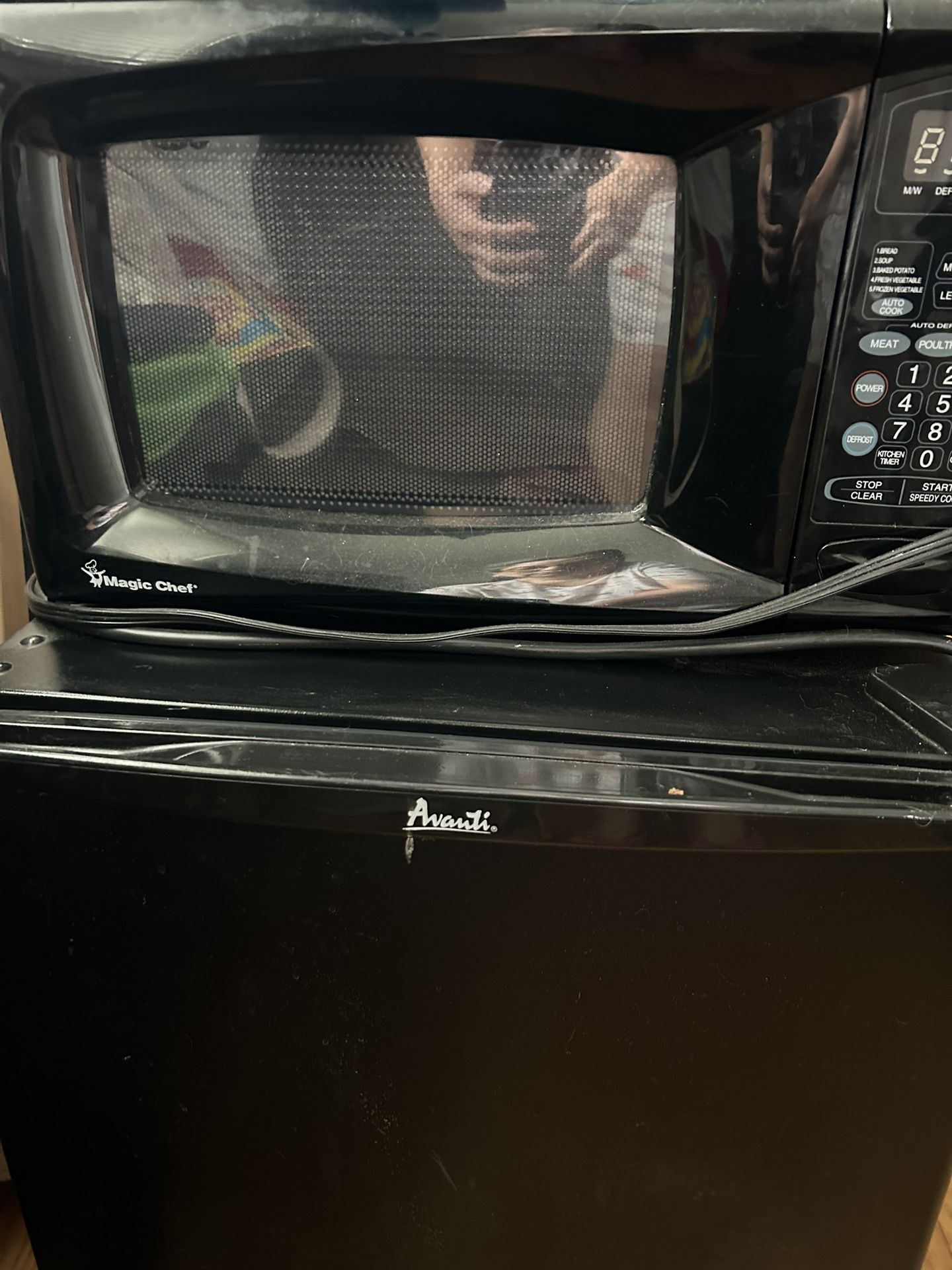 Microwave and Mini Fridge