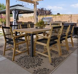 Outdoor Dining Set with 8 Modern Chairs