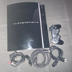 PS3 (Fat) with controller & wires