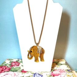 Amber Colored Elephant Pendant