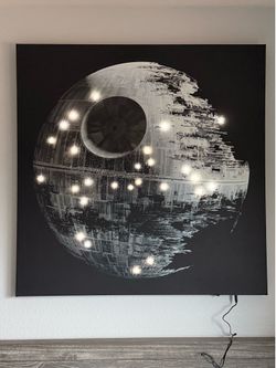 Death Star Canvas Art Poster Print Home Wall Decor Star Wars LED Pottery Barn