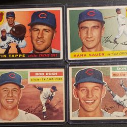 (2) 1955 and (2) 1956 Topps Baseball Cards