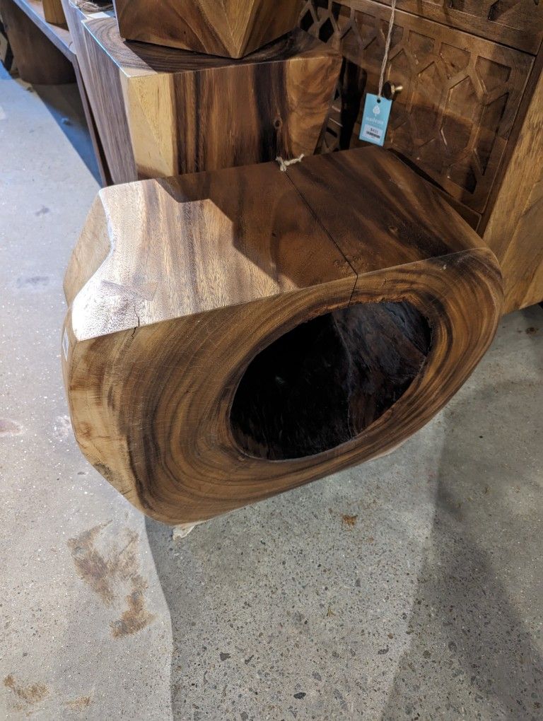 Hollowed Chamcha Wood Coffee Table