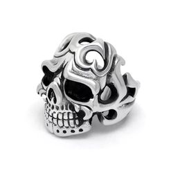 Stainless steel Tribal skull ring