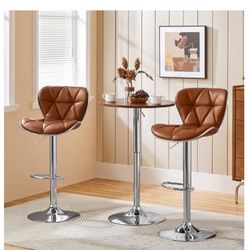 Set up 2PU leather swivel barstools