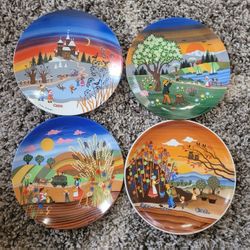 Vintage Barbara Fürstenhöfer Reutter Porzellan 4 Season Plates 