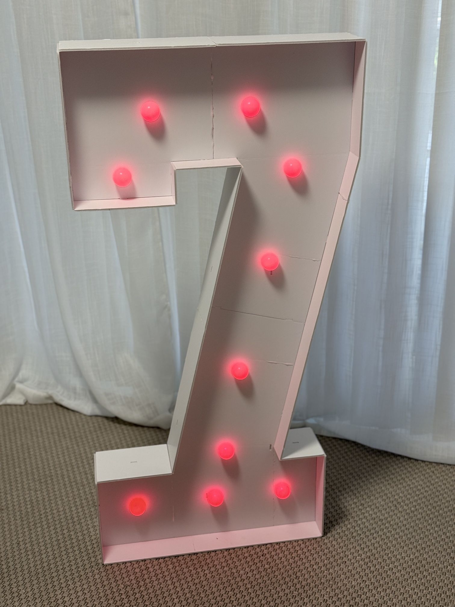 imprsv 4FT Colorful Marquee Numbers, 18 Colors Number 7, Light Up Numbers