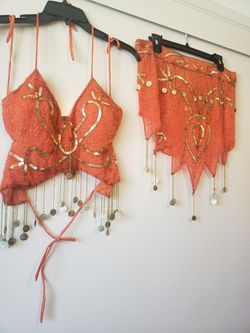2 pc Beaded Caribbean Outfit great for Carnival Festivals