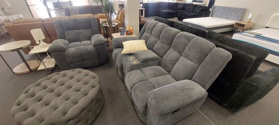 Ashley Gray reclining sofa and loveseat