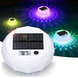Pool Digital Thermometer With Solar Lights 