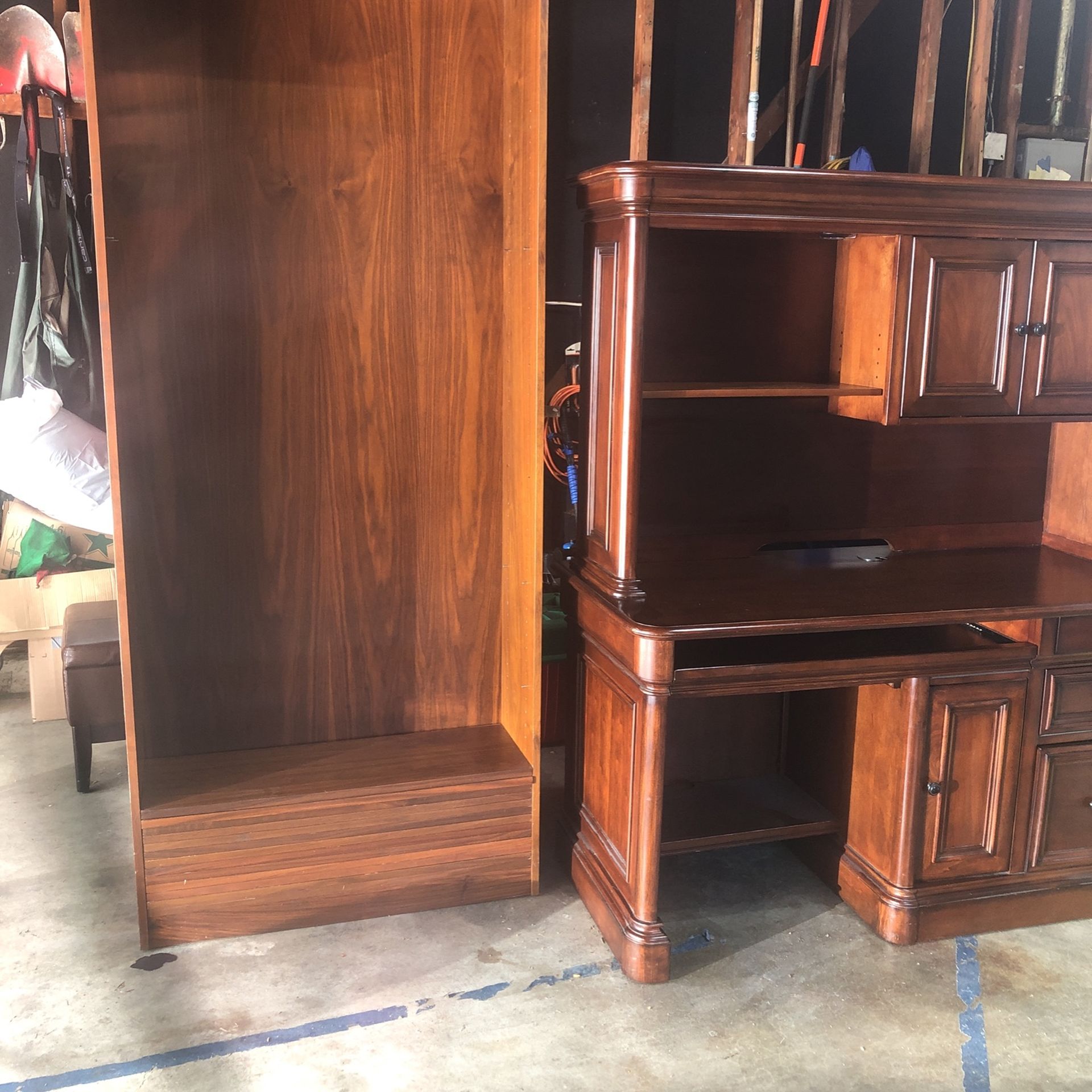 2 Tall Mahogany Book Shelves