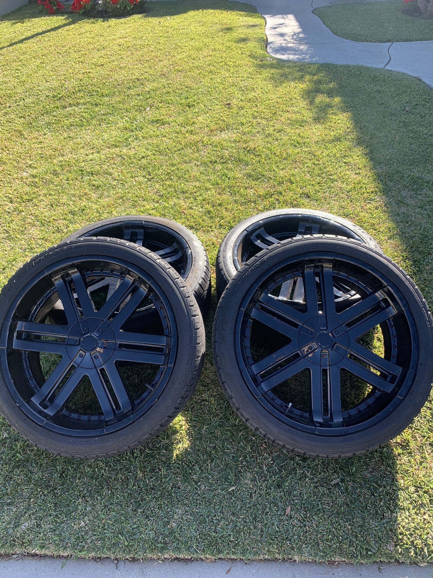 24” TIS Rims and Falken Tires Black Powder Coat