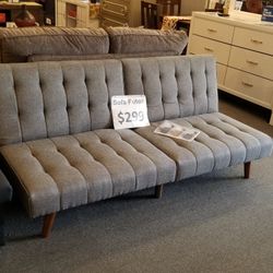 Brand New Gray Linen Sofa Futon