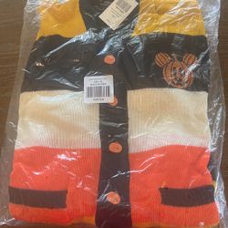 Disney Brand New Candy Corn Mickey Ears Cardigan 