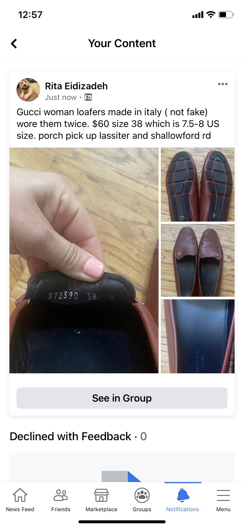 Gucci womans loafers like new