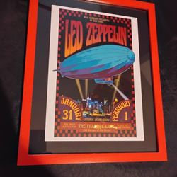 Led Zeppelin ORANGE Frame 11 inch x 14 inch Plexiglass NEW 
