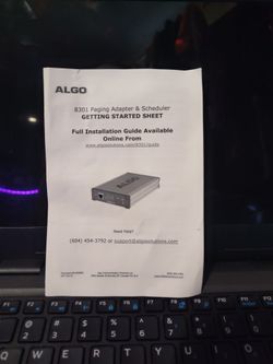 ALGO 8301 PAGING ADAPTER&SCHEDULER