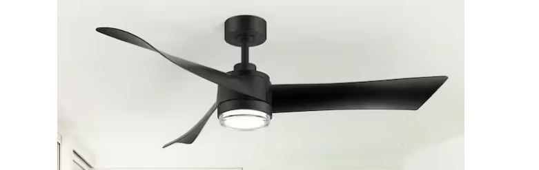 Breezary Hector II 54 in. Black Propeller Ceiling Fan with Integrated LED Light And Remote NEW