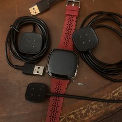 Fitbit Versa With 3 Chargers-(2 Are After Market)