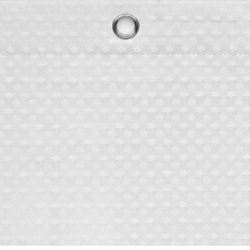 Glacier Bay Luxury Spa Waffle 70 in. x 72 in. Fabric Shower Curtain in White