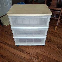 25x22x16 Rolling Storage With Wooden Top