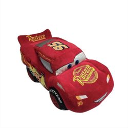 Disney Store Cars Lightning McQueen Official Pixar Stuffed Animal 14" Plush GUC