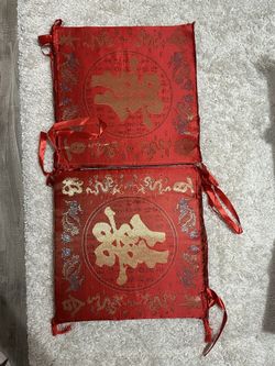 Chinese Wedding Chair Pad Square Double Happiness X4