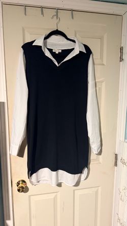 Indigo Rose Two-Tone Layered Sweater Dress