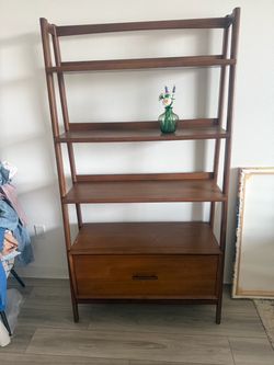 Mid-Century Bookshelf w/ Drawer (38")