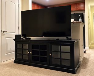 Black TV Stand – 3 Door Storage Cabinet