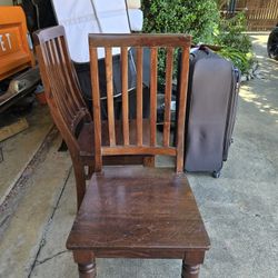 To sturdy wooden chairs heavy