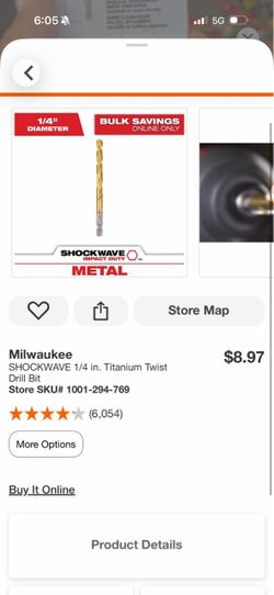 Milwaukee SHOCKWAVE 1/4" Titanium Twist Drill Bit