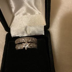 Sterling Silver 925 ( SW) Wedding Engagement Ring Set With CZ Stones..Size  8 for Sale in New Haven, CT - OfferUp