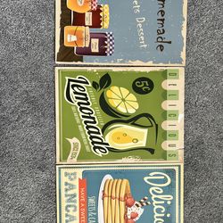 IKEA posters - dessert, lemonade stand, pancakes pictures.