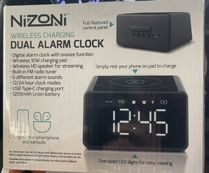 Wireless Charging Dual Alarm Clock