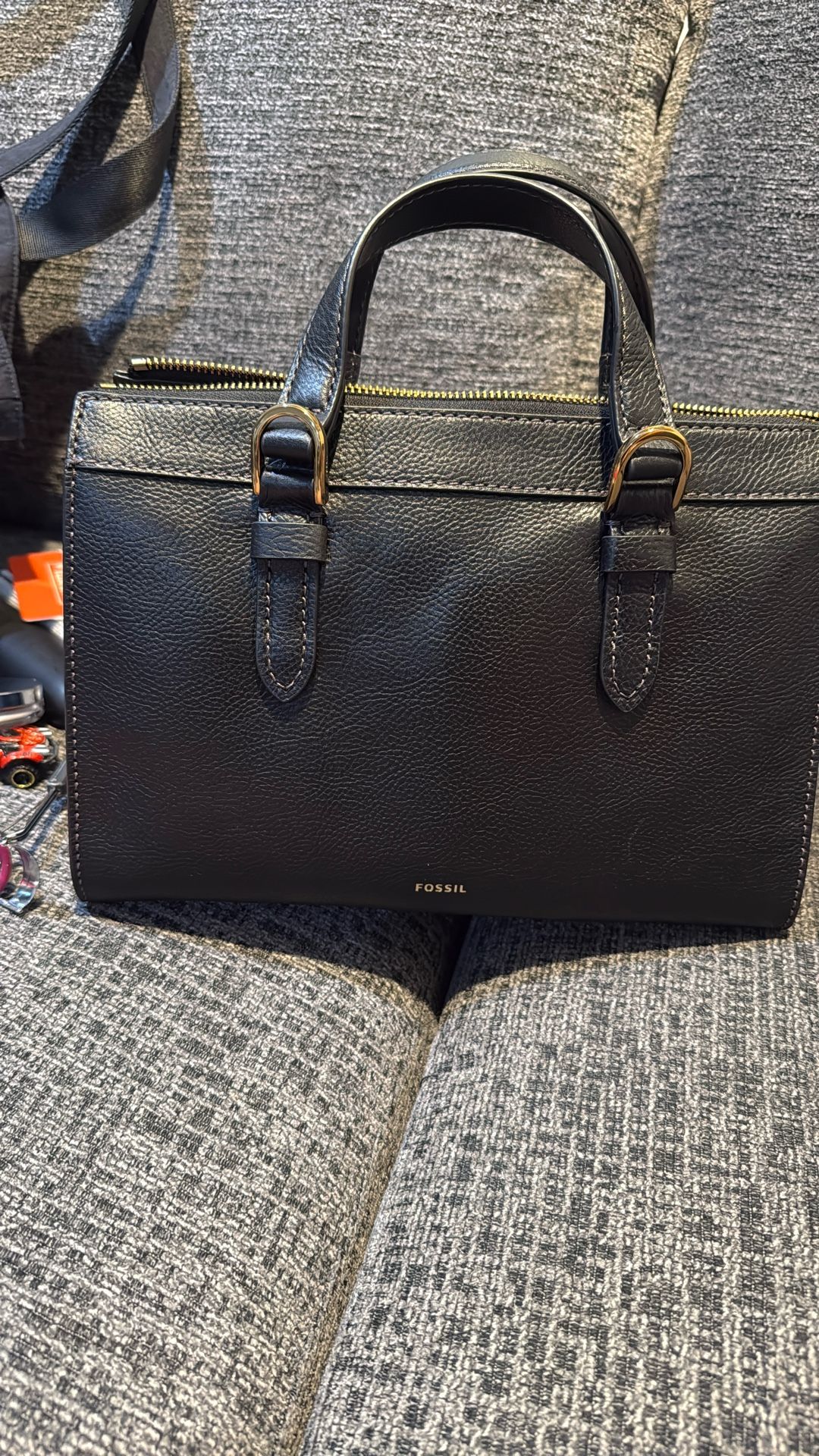 Fossil Black Leather Tessa Satchel